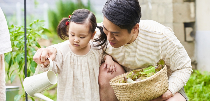 休日は庭に集合！